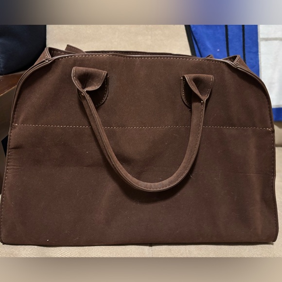 The Row-Inspired Brown Tote with Gold Buckles - Picture 3 of 4